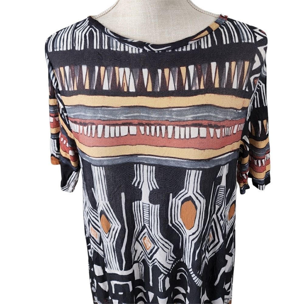 ZARA Women's Maxi Short Sleeve Aztec Print Dress Size Small - Picture 2 of 6